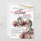 Alice In Wonderland Theepartij Uitnodiging ELKE GE (Voorkant)