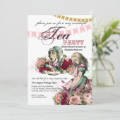 Alice In Wonderland Theepartij Uitnodiging ELKE GE (Staand voorkant)