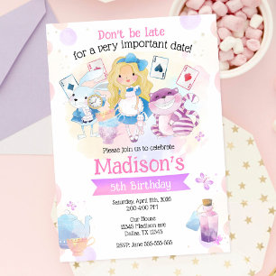 Alice in Wonderland Theepartij Verjaardag Kaart