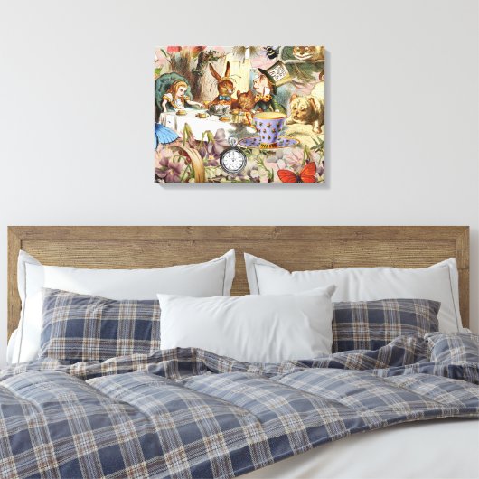 Alice in Wonderland-theepersonages Canvas Afdruk (Insitu (Slaapkamer))