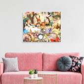 Alice in Wonderland-theepersonages Canvas Afdruk (Insitu (Woonkamer))