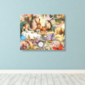 Alice in Wonderland-theepersonages Canvas Afdruk (Insitu (Houten vloer))