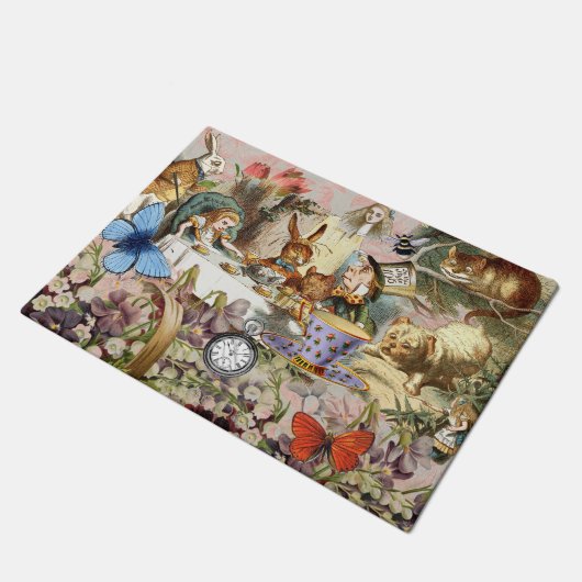 Alice in Wonderland-theepersonages Deurmat (Schuin)