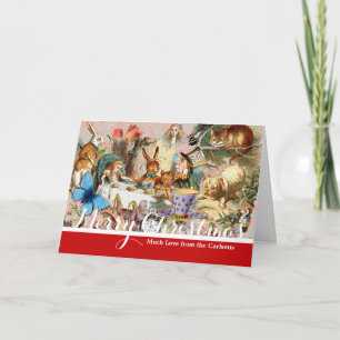 Alice in Wonderland-theepersonages Feestdagen Kaart