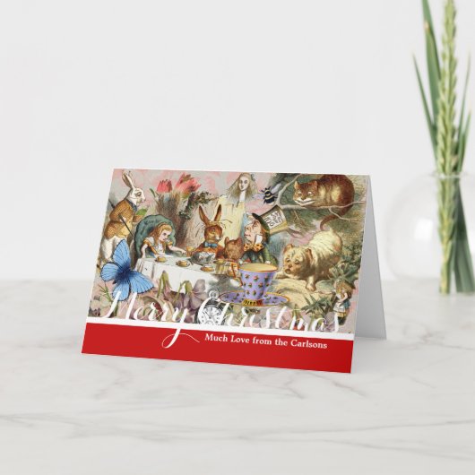 Alice in Wonderland-theepersonages Feestdagen Kaart (Voorkant)