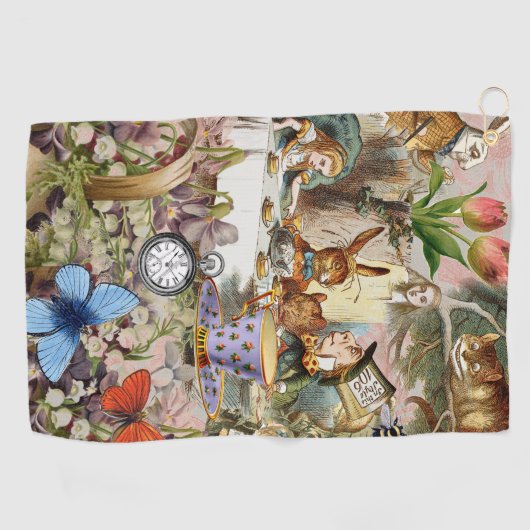 Alice in Wonderland-theepersonages Golfhanddoek (Horizontaal)