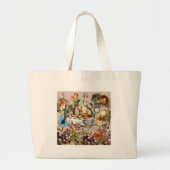 Alice in Wonderland-theepersonages Grote Tote Bag (Voorkant)