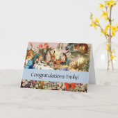 Alice in Wonderland-theepersonages Kaart (Gele Bloem)