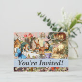 Alice in Wonderland-theepersonages Kaart (Staand voorkant)