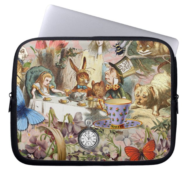 Alice in Wonderland-theepersonages Laptop Sleeve (Voorkant)