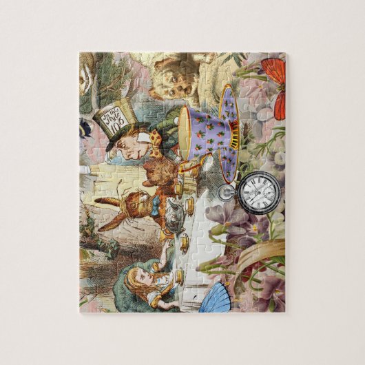 Alice in Wonderland-theepersonages Legpuzzel (Verticaal)