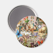 Alice in Wonderland-theepersonages Magneet (Voorkant / Achterkant)
