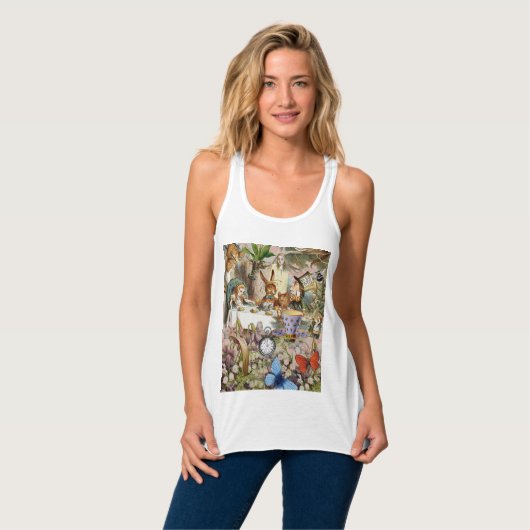 Alice in Wonderland-theepersonages Tanktop (Volledige Voorkant)