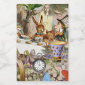 Alice in Wonderland-theepersonages Voedselcontainer Etiket (Enkel label)