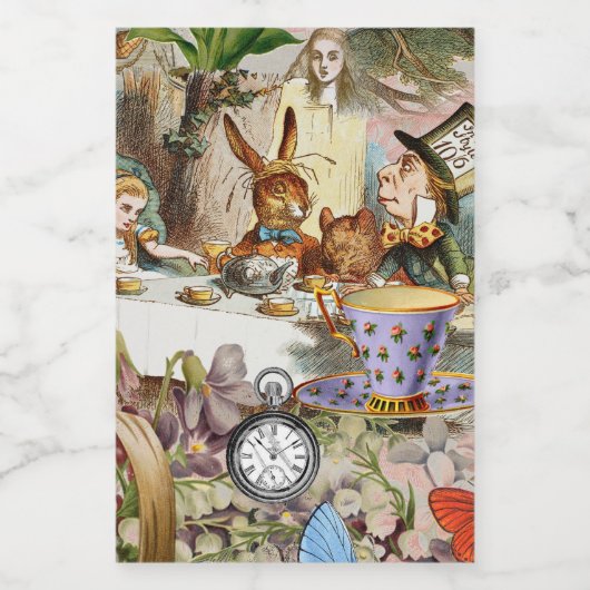 Alice in Wonderland-theepersonages Voedselcontainer Etiket (Enkel label)