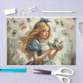 Alice in Wonderland Theepot Speelkaarten Decoupage Tissuepapier (Craft)