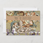 Alice in Wonderland Theetuin Gasten Kaart (Voorkant)