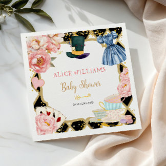 Alice in Wonderland Theeuwfeestje voor Baby Shower Servet