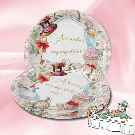 Alice In Wonderland Thema Bloemen Roze Persoonlijk Papieren Bordje