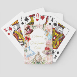Alice In Wonderland Thema Bloemen Roze Persoonlijk Pokerkaarten