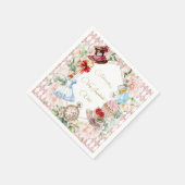 Alice In Wonderland Thema Bloemen Roze Persoonlijk Servet (Hoek)