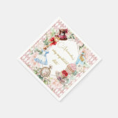 Alice In Wonderland Thema Bloemen Roze Persoonlijk Servet (Hoek)