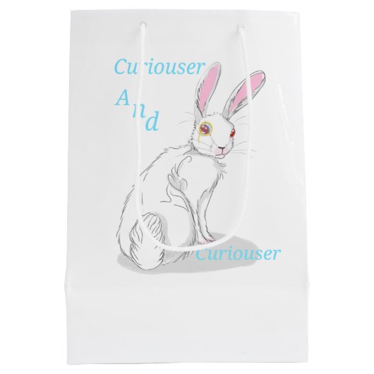 Alice in wonderland thema geschenktas medium cadeauzakje (Achterkant)