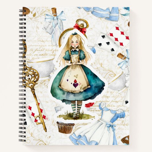 Alice in Wonderland thema Notitieboek (Voorkant)