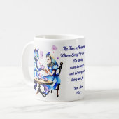 Alice in wonderland thema party gunsten koffiemok (Voorkant links)