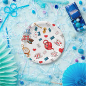Alice in Wonderland Theme Pattern Papieren Bordje (Feest)