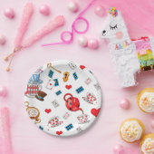 Alice in Wonderland Theme Pattern Papieren Bordje (Feest)