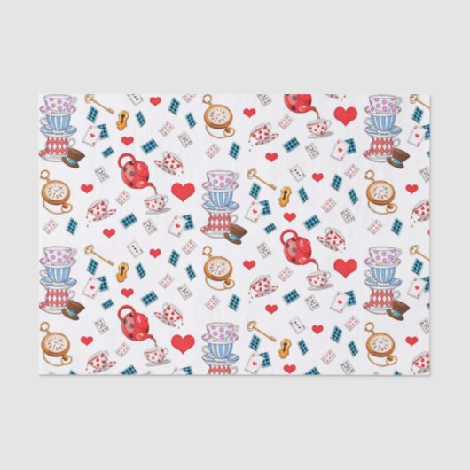 Alice in Wonderland Theme Pattern Tissuepapier (Voorkant)