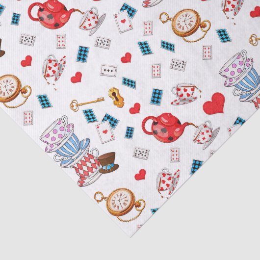 Alice in Wonderland Theme Pattern Tissuepapier (Detail)
