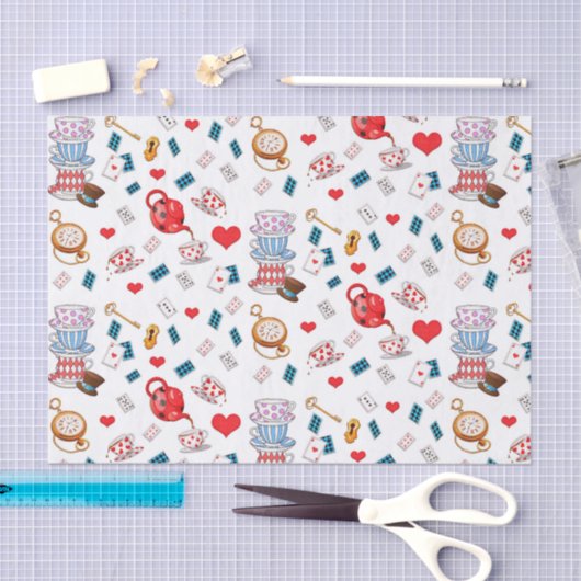 Alice in Wonderland Theme Pattern Tissuepapier (Craft)