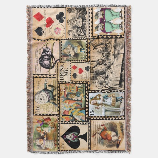 Alice In Wonderland Throw Deken (Voorkant Verticaal)