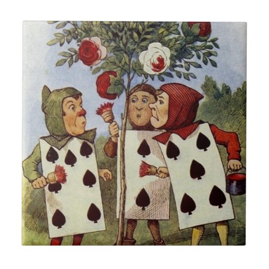Alice in Wonderland Tile, The Gardeners Tegeltje (Voorkant)
