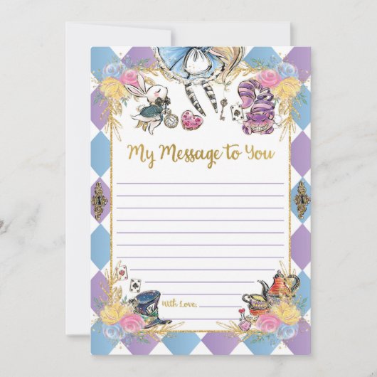 Alice in Wonderland Time Capsule Message Card Kaart (Voorkant)