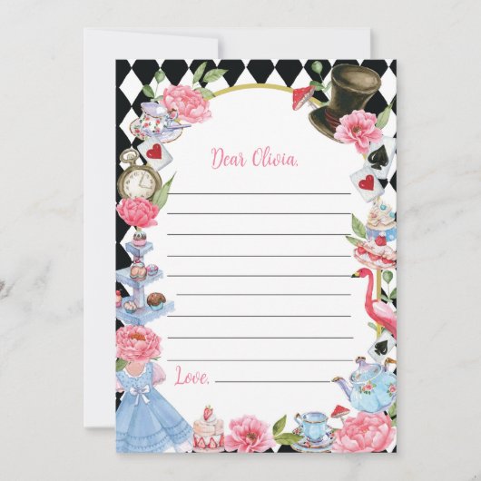 Alice in Wonderland Time Capsule Note Kaart (Voorkant)