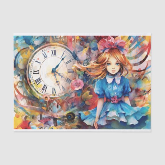 Alice in Wonderland Time for Tea Decoupage Tissuepapier (Voorkant)