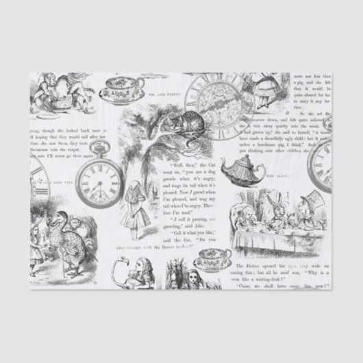 Alice in Wonderland Tissue Paper Tissuepapier (Voorkant)