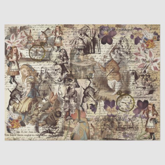 Alice in Wonderland Tissue Paper Tissuepapier (Voorkant)