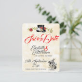 Alice in Wonderland Trouwdag Save The Date Kaart (Staand voorkant)