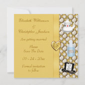 Alice in Wonderland Trouwdatum Wedding Kaart (Achterkant)