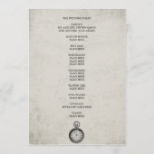 Alice in Wonderland Trouwprogramma Programmakaart (Achterkant)