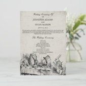 Alice in Wonderland Trouwprogramma Programmakaart (Staand voorkant)