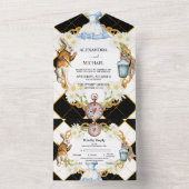 Alice in Wonderland trouwt in één uitnodiging (Binnen)