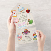 Alice in Wonderland trouwt in één uitnodiging (Afscheurbaar)