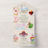 Alice in Wonderland trouwt in één uitnodiging (Binnen)