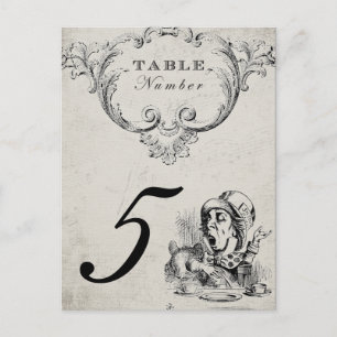  Alice in Wonderland Trouwtafel Nummers Briefkaart