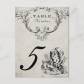  Alice in Wonderland Trouwtafel Nummers Briefkaart (Voorkant)